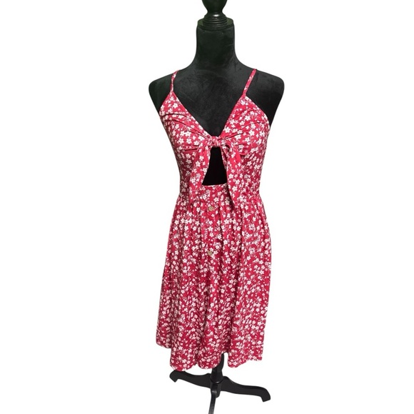 Red and White Spaghetti Strap Sundress - Picture 2 of 9